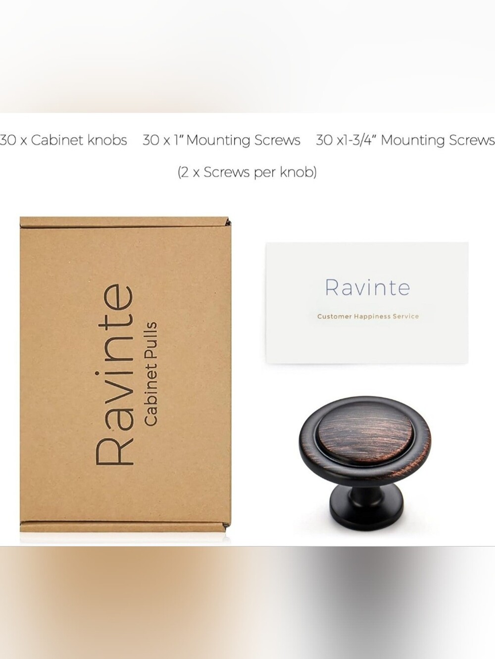 25 Ravinte Oil Rubbed Bronze 1 1/4" Round Cabinet Knobs - Dark Brown/Black